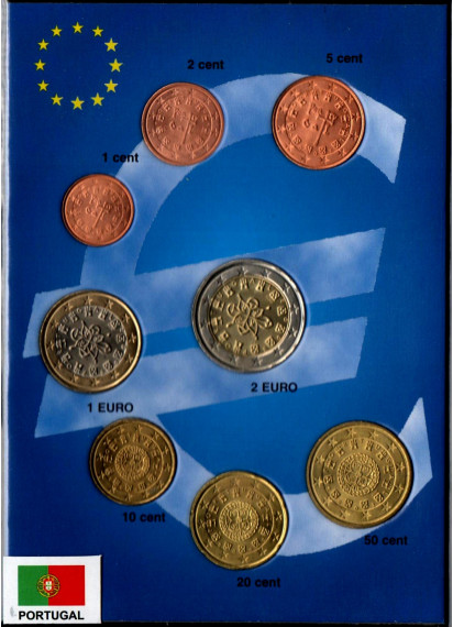 PORTOGALLO Serie completa 8 monete con date miste